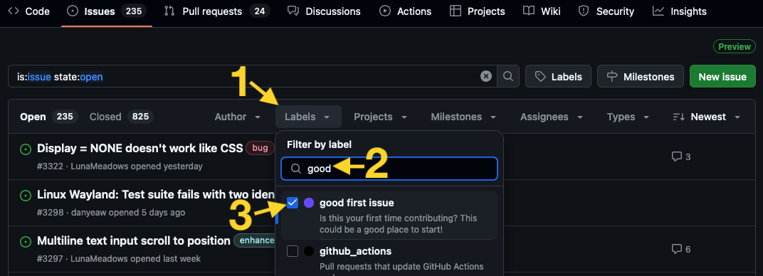 ./github-good-first-issue-filter.png